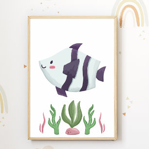 Póster de vivero de peces Animales marinos Decorac