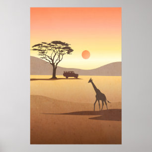 Póster de vivero de safaris de Kenia