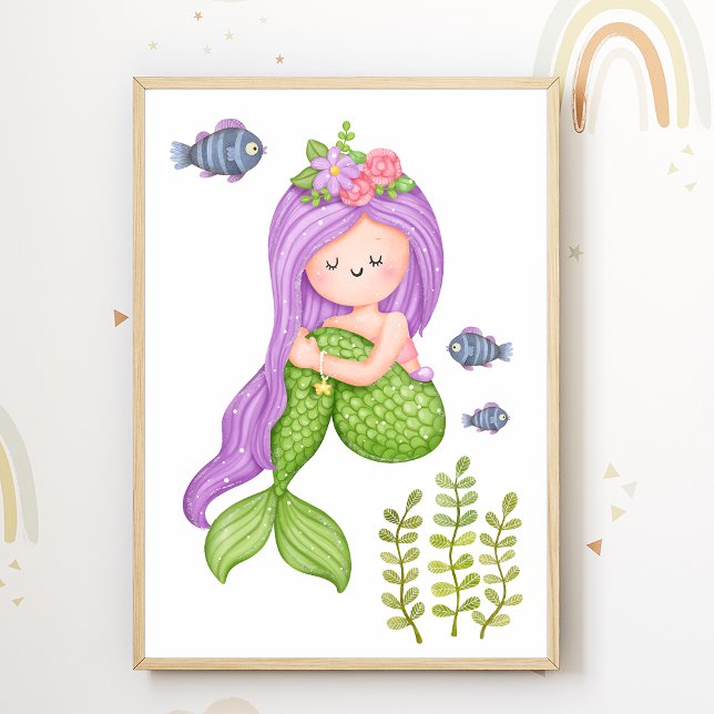 Póster de vivero de sirena Océano Decoración de ha (Subido por el creador)