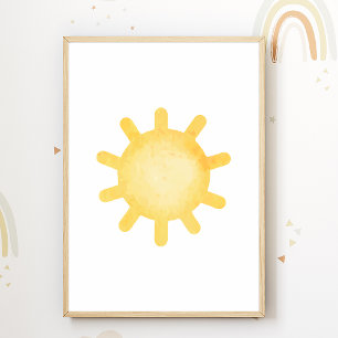 Póster de vivero de sol pastel decoración de habit