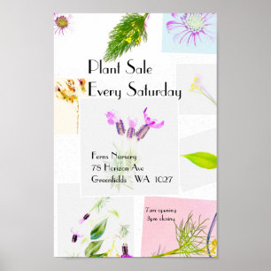 Póster de Vivero de Venta de Plantas
