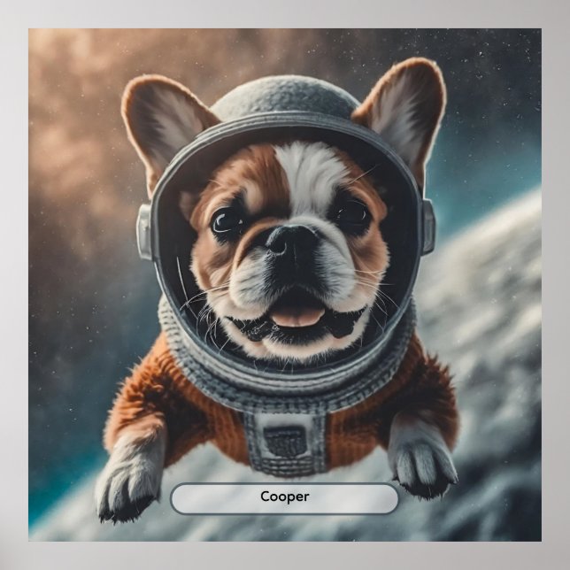 Póster de vivero espacial de Bulldog francés astro (Frente)