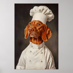 Póster de Vizsla con Gorro de Chef, Póster de Masc