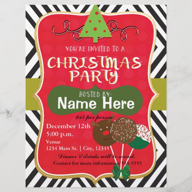 Póster de volante de fiesta de Navidad Evento de v (Frente)