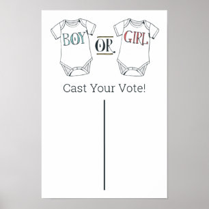 Póster de votación de revelación de género