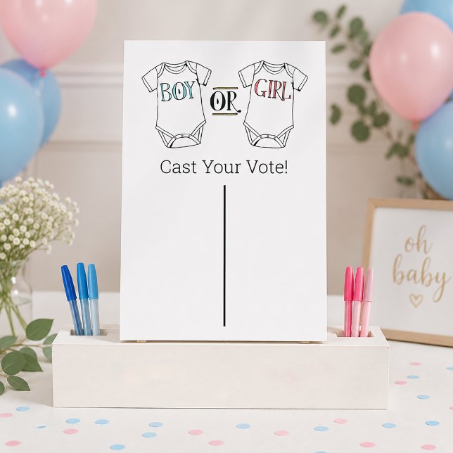 Póster de votación de revelación de género (Gender Reveal Voting Poster)