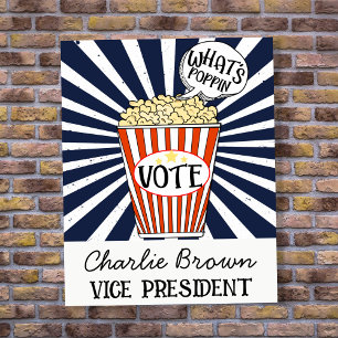 Póster de Votación Escolar Campaña What's Poppin