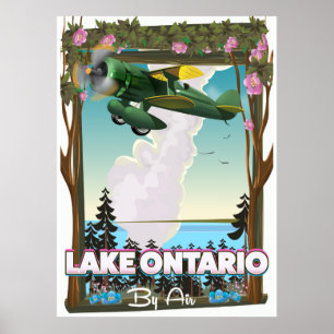 Póster de vuelo norteamericano del lago Ontario