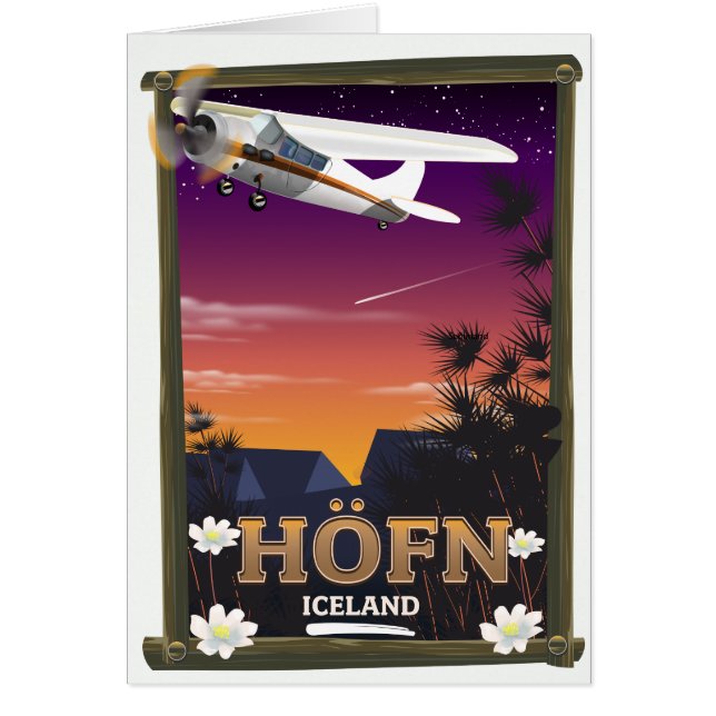 Poster de vuelos de Höfn Islandia (Frente)