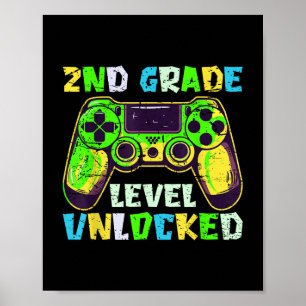 Póster De vuelta a la escuela 2º grado Niños Jugadores Pr