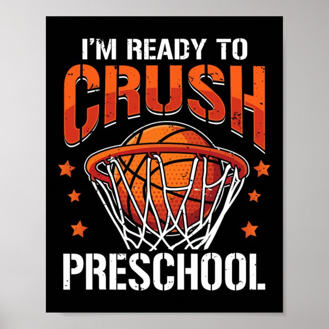 Póster De Vuelta A La Escuela Crush Preescolar Básquetbol (Frente)