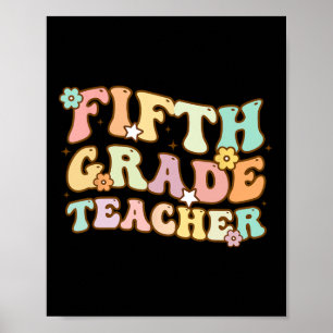Póster De Vuelta A La Escuela De Quinto Grado Maestra Niñ