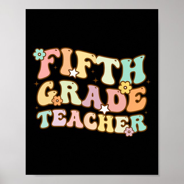 Póster De Vuelta A La Escuela De Quinto Grado Maestra Niñ (Frente)