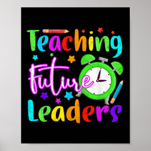 Póster De vuelta a la escuela enseñando futuros líderes m
