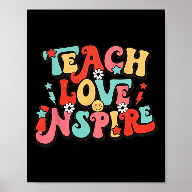 Póster De Vuelta A La Escuela Enseñar Amor Inspira Profes (Frente)