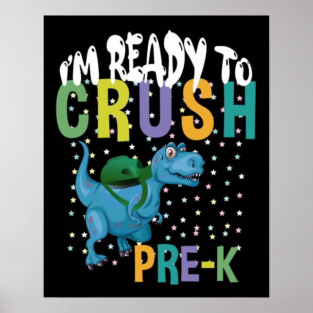 Póster De vuelta a la escuela estoy listo para aplastar d (Frente)