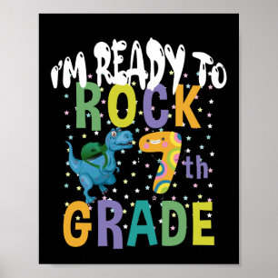 Póster De vuelta a la escuela Estoy listo para rockear 7º