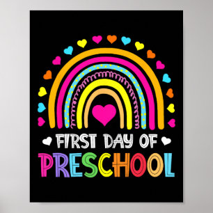 Póster De Vuelta A La Escuela Feliz Primer Día Del Preesc