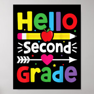 Póster De vuelta a la escuela Hola segundo grado Equipo d