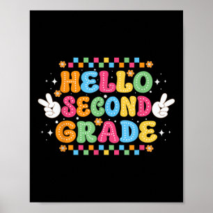 Póster De vuelta a la escuela Hola segundo grado Equipo d