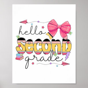 Póster De vuelta a la escuela Hola Segundo Grado Profesor
