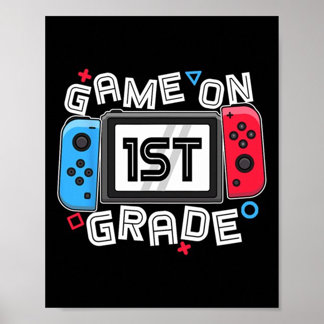 Póster De vuelta a la escuela, juego activado, diversión  (Frente)