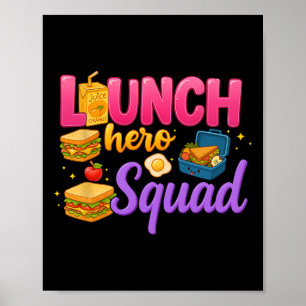 Póster De vuelta a la escuela Lunch Lady Squad Lunch Hero