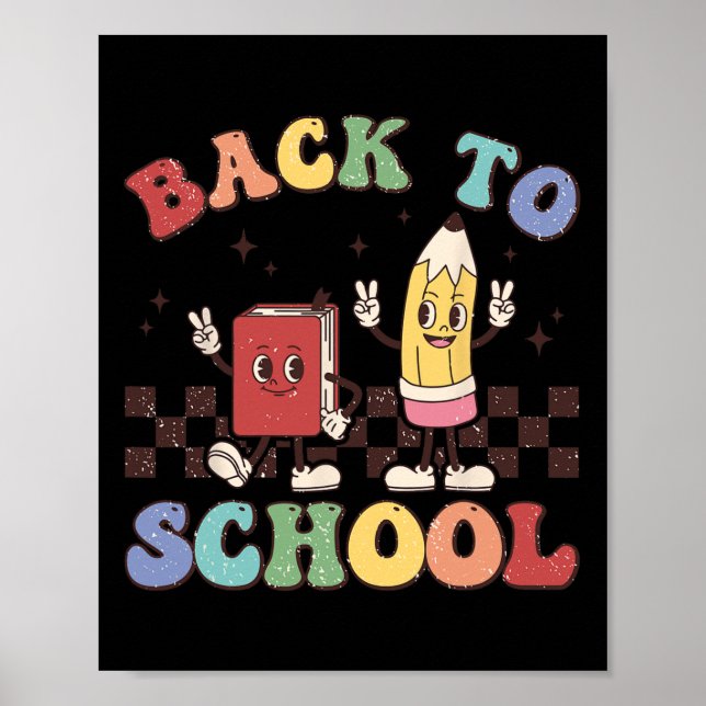Póster De vuelta a la escuela maestros Niños Chicas Feliz (Frente)