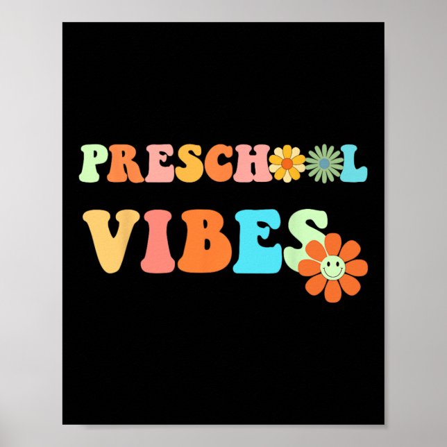 Póster De Vuelta A La Escuela Preescolar Vibes Primer Día (Frente)