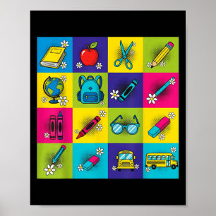 Póster De Vuelta A La Escuela Profesora Estudiantes Hombr