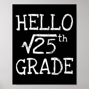 Póster De vuelta a la escuela raíz cuadrada de 25 de 5to