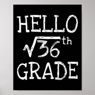 Póster De vuelta a la escuela raíz cuadrada de 36 de 6to
