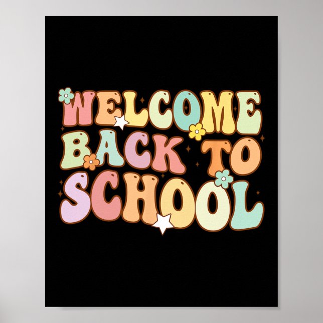 Póster De Vuelta A La Escuela Retro Primer Día Del Maestr (Frente)