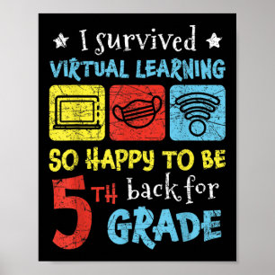 Póster De vuelta a la escuela Sobreviví el aprendizaje vi