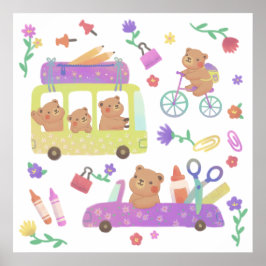 Póster De vuelta a la escuela: Teddy está listo para la e