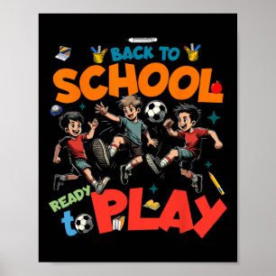 Póster De vuelta a la escuela un divertido gráfico de niñ