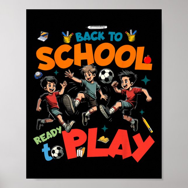 Póster De vuelta a la escuela un divertido gráfico de niñ (Frente)