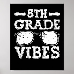 Póster De vuelta a la escuela Vibes de quinto grado