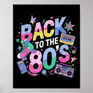 Póster De vuelta a los 80 Cumpleaños ochenteros vintage r