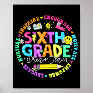 Póster De vuelta al cole equipo de ensueño de sexto grado