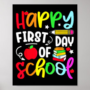 Póster De Vuelta Al Colegio Feliz Primer Día De La Escuel