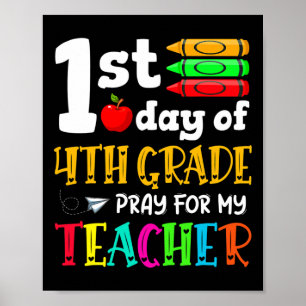 Póster De Vuelta Al Colegio Primer Día De La Oración De 4
