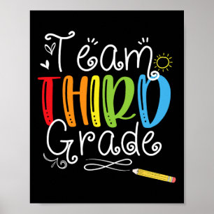 Póster De Vuelta Al Equipo Escolar Tercer Grado Maestra E