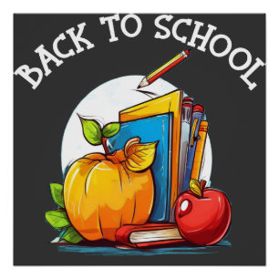 Póster De vuelta al Rótulo escolar