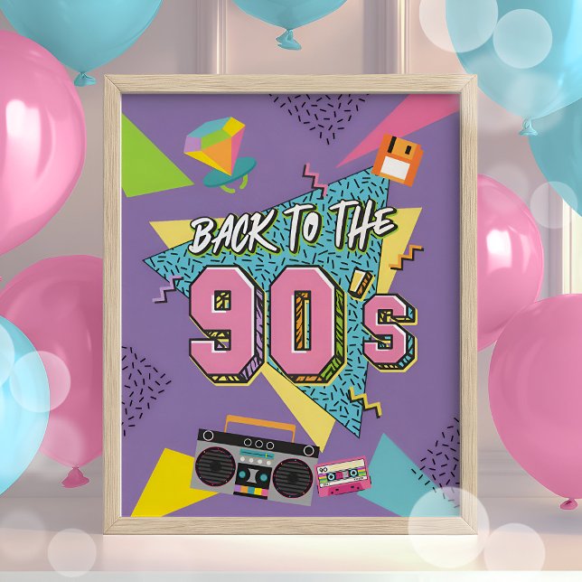 Póster De vuelta al Rótulo Fiesta de los 90, Poster de cu (Subido por el creador)
