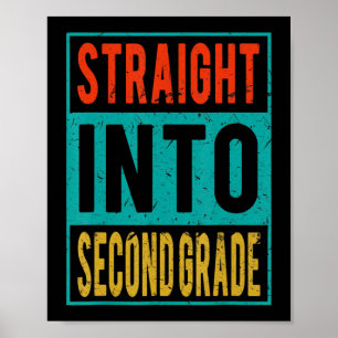 Póster De vuelta al segundo grado de la escuela