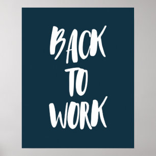 Póster De vuelta al trabajo Vamos a bajar a los negocios