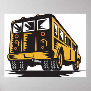 Póster De Vuelta De Un Autobús Escolar