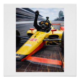Póster de vuelta de victoria de IndyCar de cachorr