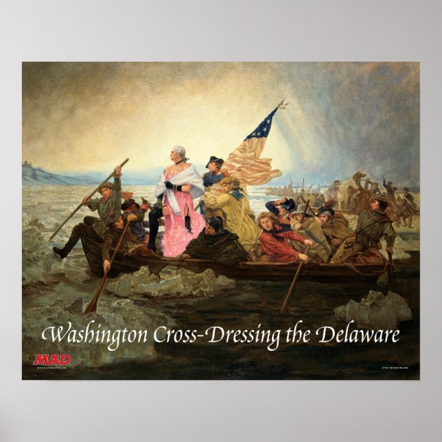 Póster de Washington Cruzando el Delaware disfraza (Frente)